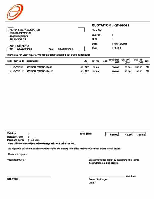 quotation sales
